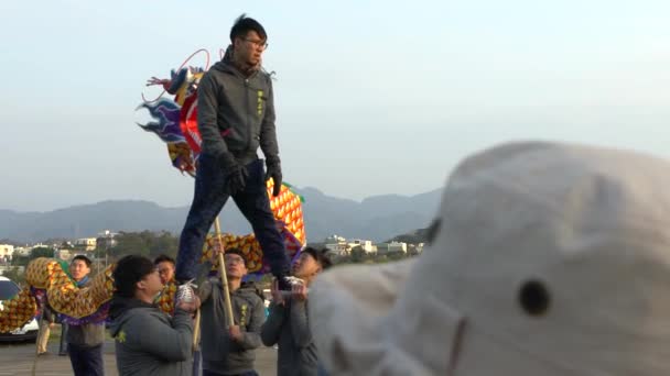 Miaoli Taiwan Febrero 2017 Festival Cámara Lenta Taiwán Hakka Dragon — Vídeos de Stock