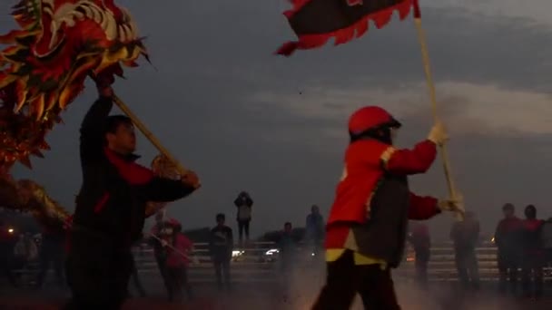 Miaoli Taiwan Febrero 2017 Festival Cámara Lenta Taiwan Hakka Dragon — Vídeos de Stock