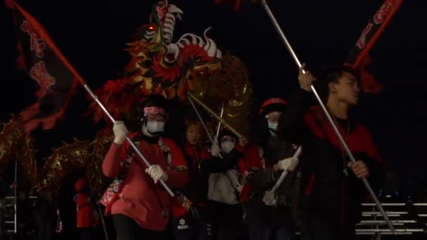 Miaoli Taiwan Febrero 2017 Festival Cámara Lenta Taiwan Hakka Dragon — Vídeos de Stock