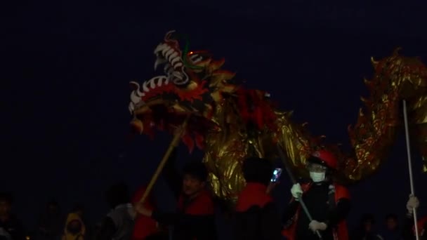 Miaoli Taiwan Februar 2017 Zeitlupe Miaoli Hakka Laternenfest Dragon Bombing — Stockvideo
