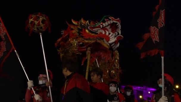 Miaoli Taiwan 2017 Február Lassú Mozgású Fesztivál Taiwan Hakka Dragon — Stock videók