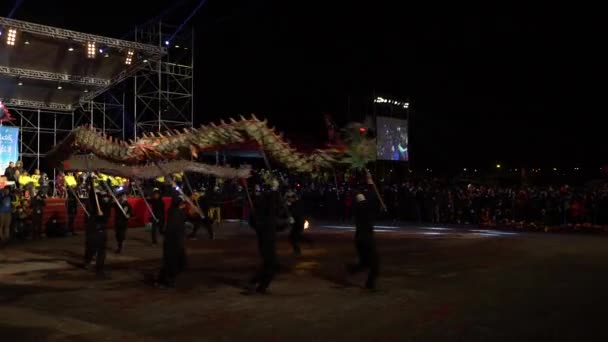 Miaoli Taiwan Fevereiro 2017 Festivais Taiwan Hakka Dragon Bombing Dance — Vídeo de Stock