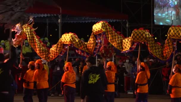 Miaoli Taiwan Febrero 2017 Festival Cámara Lenta Taiwan Hakka Dragon — Vídeos de Stock