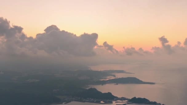 Timelapse Vista Elevata Keelung Shenao Fishing Harbor Tramonto New Taipei — Video Stock