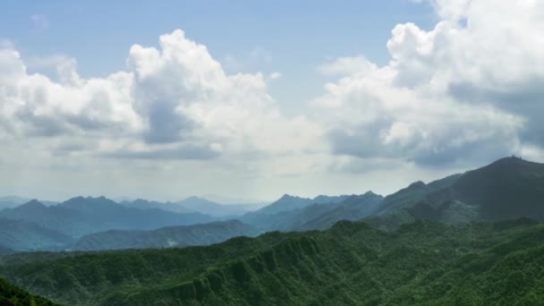 Hyperlapse Vyvýšeného Pohledu Hory Wufenshan Oblačný Den Krásná Timelapse Hory — Stock video