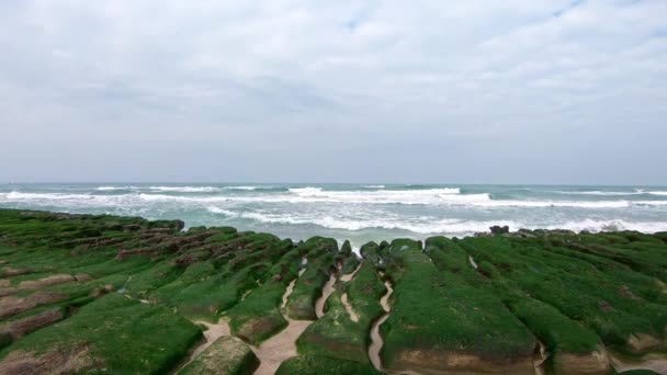 Laomei Green Reef New Taipei City Los Arrecifes Varias Formas — Vídeos de Stock