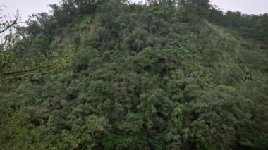 Taipei, Tayvan-02 Mart 2018: 4K Turistler ünlü Shifen Şelalesi Keelung Nehri Yeni Taipei Şehri 'ne seyahat ediyorlar. Güzel şelalelerde gezen turistler. Orman çağlayan dağ Tayvan-Dan