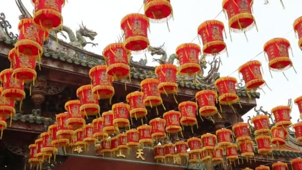 Doorway Templo Lugang Tianhou Pessoas Asiáticas Oração Templo Budista Taichung — Vídeo de Stock