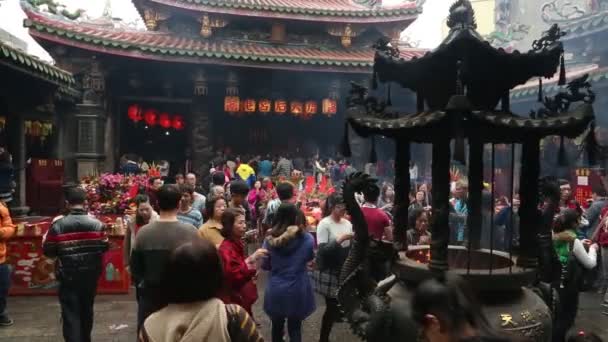 Lugang Taiwan February 2015 Lugang Tianhou Temple Asian People Prayer — Stock Video