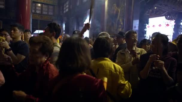 2019年2月5日 马祖鹿门天洲寺 在中国新年的第一天 亚洲人举行宗教仪式 马祖是道教信仰中的海神 — 图库视频影像