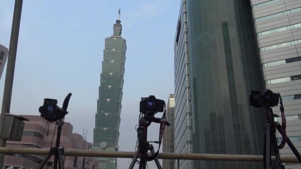 Taipei Taiwán Marzo 2016 Fotógrafo Asiático Toma Fotos Del Famoso — Vídeo de stock