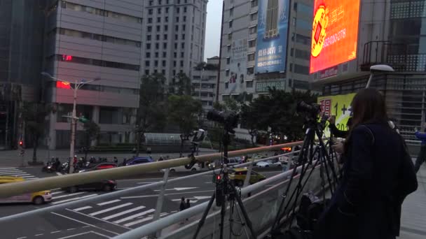 Taipei Taiwan Mars 2016 Asiatisk Fotograf Tar Bilder Den Berömda — Stockvideo