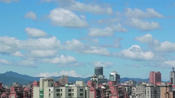 Тайбэй Тайвань Горизонт Знаменитым Небоскребом Тайбэй 101 Самый Высокий Мире — стоковое видео