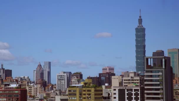Taipei City Taiwan Skyline Famed Taipei 101 Rascacielos Mundos Más — Vídeos de Stock