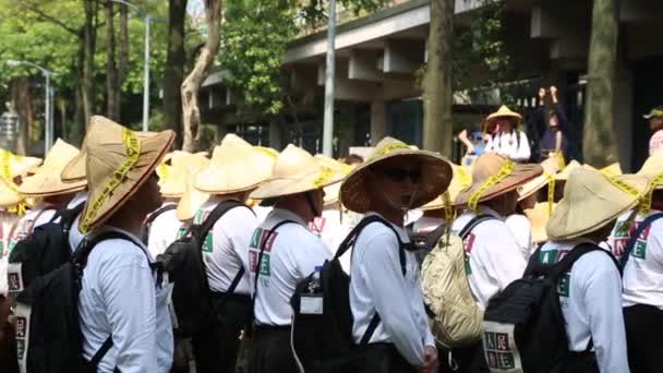Тайбэй Тайвань Марта 2015 Года Марш Протеста Против Ядерной Энергетики — стоковое видео