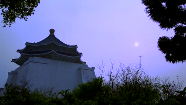 Time Lapse Ηλιοφάνεια Στο Chiang Kai Shek Memorial Hall Sun — Αρχείο Βίντεο