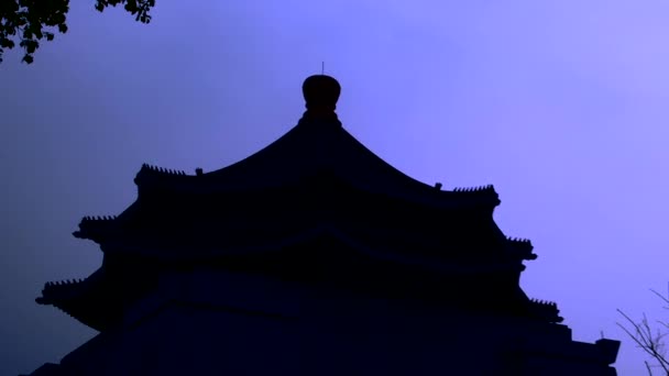 Time Lapse Ηλιοφάνεια Στο Chiang Kai Shek Memorial Hall Sun — Αρχείο Βίντεο