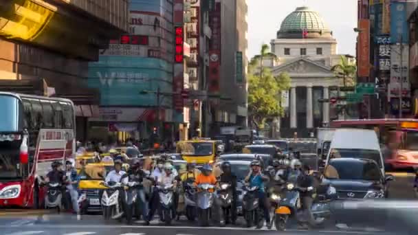 Taipei Taiwan Settembre 2017 Timelapsed Street Con Traffico Veicoli Che — Video Stock