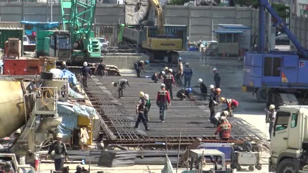 Taipei Taiwan Junho 2016 Visão Geral Indústria Construção Trabalhadores Asiáticos — Vídeo de Stock