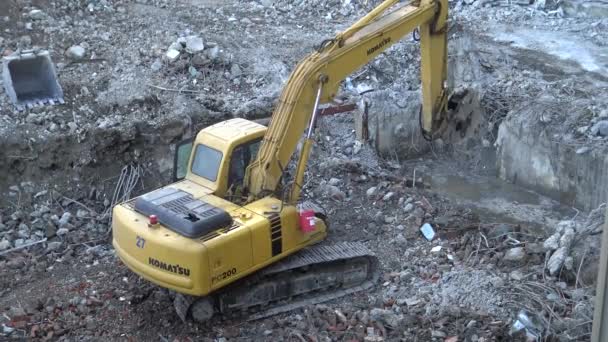 Taipei Taiwan Março 2016 Parede Quebra Broca Pneumática Jackhammer Machine — Vídeo de Stock