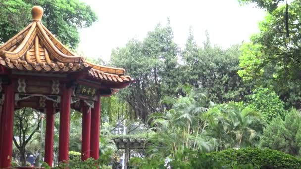 Beautiful Landscape Chinese Pavilion One Park Taipei City Taiwan Dan — Stock Video