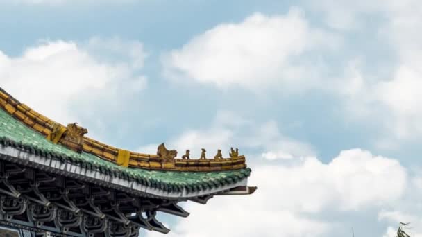 Timelapsed Rua Com Portão Oriental Taipei Taiwan Dia Com Nuvens — Vídeo de Stock