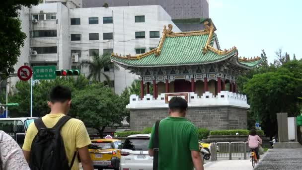 Taipei Tayvan Mayıs 2015 Taipei Güney Kapısı Tayvan Şehrin Girişine — Stok video