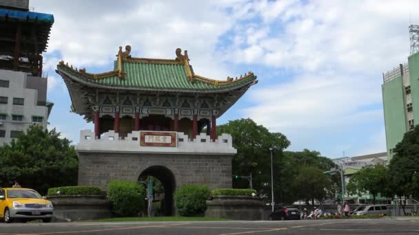 Taipei Ταϊβάν Μαΐου 2015 Taipei Auxiliary South Gate Στην Ταϊβάν — Αρχείο Βίντεο