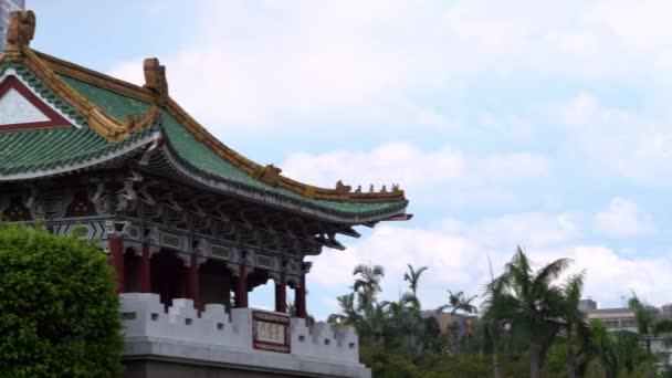 Tayvan Daki Taipei Nin Doğu Kapısı Bulutlu Jingfu Kapısı Tarihsel — Stok video