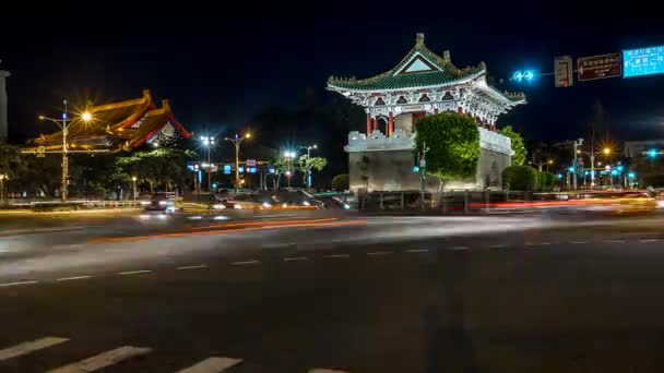 Taipei Tchaj Wan Srpen 2017 Beutiful Timelapsed Street East Gate — Stock video