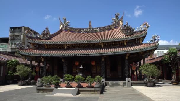 Taipei Taiwán Septiembre 2017 Salón Central Del Templo Dalongdong Baoan — Vídeos de Stock