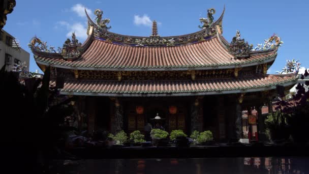 Taipei Taiwan September 2017 Centrale Hal Van Dalongdong Baoan Tempel — Stockvideo