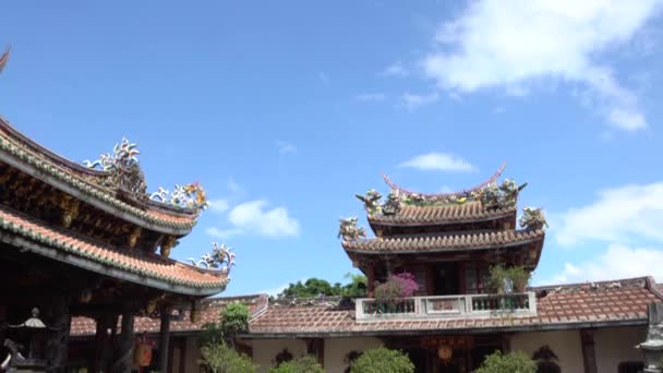 Taipei Taiwan September 2017 Central Hall Dalongdong Baoan Temple Day — Stock Video