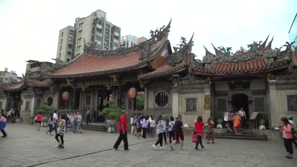Puerta Del Templo Budista Lungshan Taipei Durante Día Templo Mengjia — Vídeos de Stock