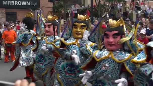 Тайбей Тайвань Червня 2018 Повільний Рух Одягнений Легендарний Танець Сан — стокове відео