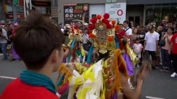 Taipei Taiwán Junio 2018 Celebración Dios Matsu Tropas Tradicionales Ocho — Vídeos de Stock