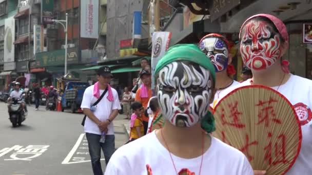 2017 Taipei Taiwan May 2017 Celebration Matsu God 전통적으로 얼굴을 — 비디오