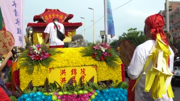 Taipei Taiwan May 2017 Oslava Matsu Boha Tradiční Skupiny Osm — Stock video