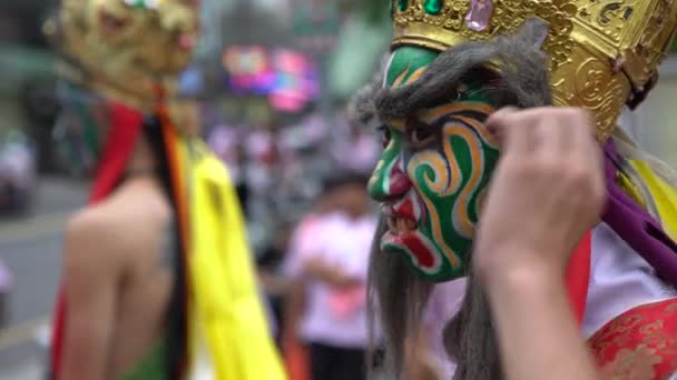 Taipeh Taiwan Mai 2017 Offiziere Der Guan Jiang Shou Truppe — Stockvideo