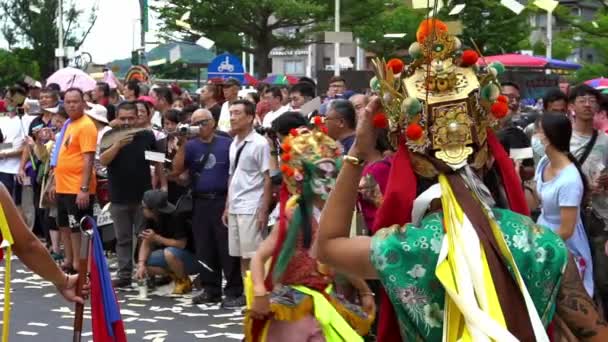 Taipei Taiwan Junho 2018 Slow Motion Pilgrimage Matsu God Troupes — Vídeo de Stock
