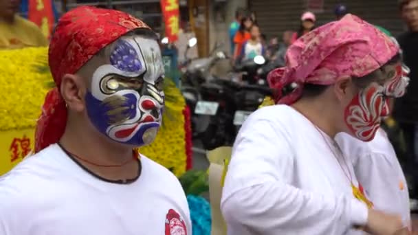 2017 Taipei Taiwan May 2017 Celebration Matsu God 전통적으로 얼굴을 — 비디오