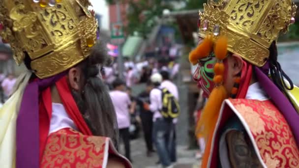 Taipei Taiwan May 2017 Guan Jiang Shou Troupes Officers Eight — Stock Video