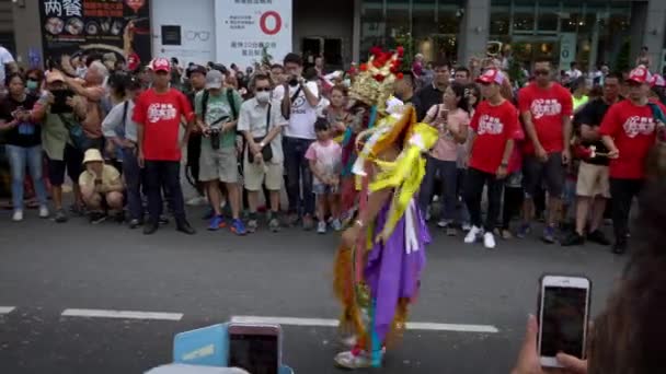 Taipei Taiwan Iunie 2018 Procesiunea Jia Jiang Pictează Față Festivalurile — Videoclip de stoc
