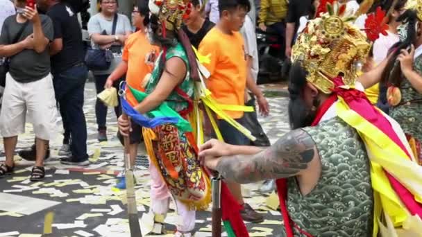 Taipei Taiwan Juni 2018 Prosesi Perlahan Jia Jiang Melukis Festival — Stok Video