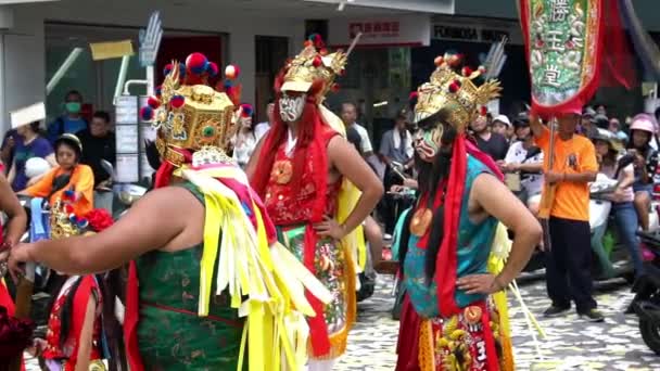 2018 Taipei Taiwan June 2018 Slow Motion Pilgrimmage Matsu God — 비디오