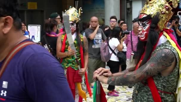 Taipei Taiwan Juin 2018 Procession Ralenti Jia Jiang Peinture Faciale — Video