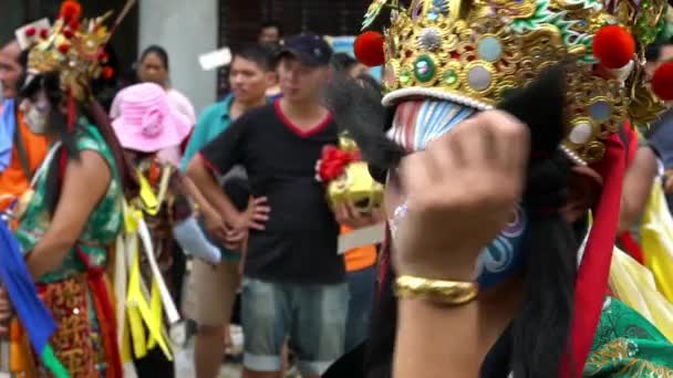 Taipei Taiwan June 2018 Slow Motion Procession Jia Jiang Face — Stock Video