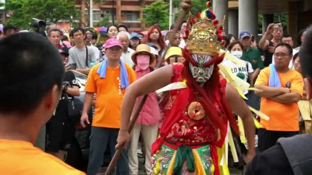Taipei Taiwan Juni 2018 Pilgrimsfærdens Langsomme Bevægelse Matsu God Troupes – Stock-video
