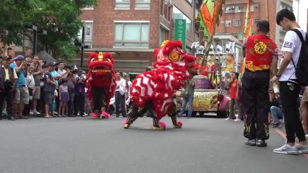 Taipei Taiwan Maj 2017 Fira Matsu Gud Procession Taiwanesiska Med — Stockvideo