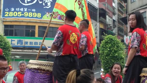 Taipei Taiwan Maio 2017 Celebração Deus Matsu Câmera Lenta Bateristas — Vídeo de Stock